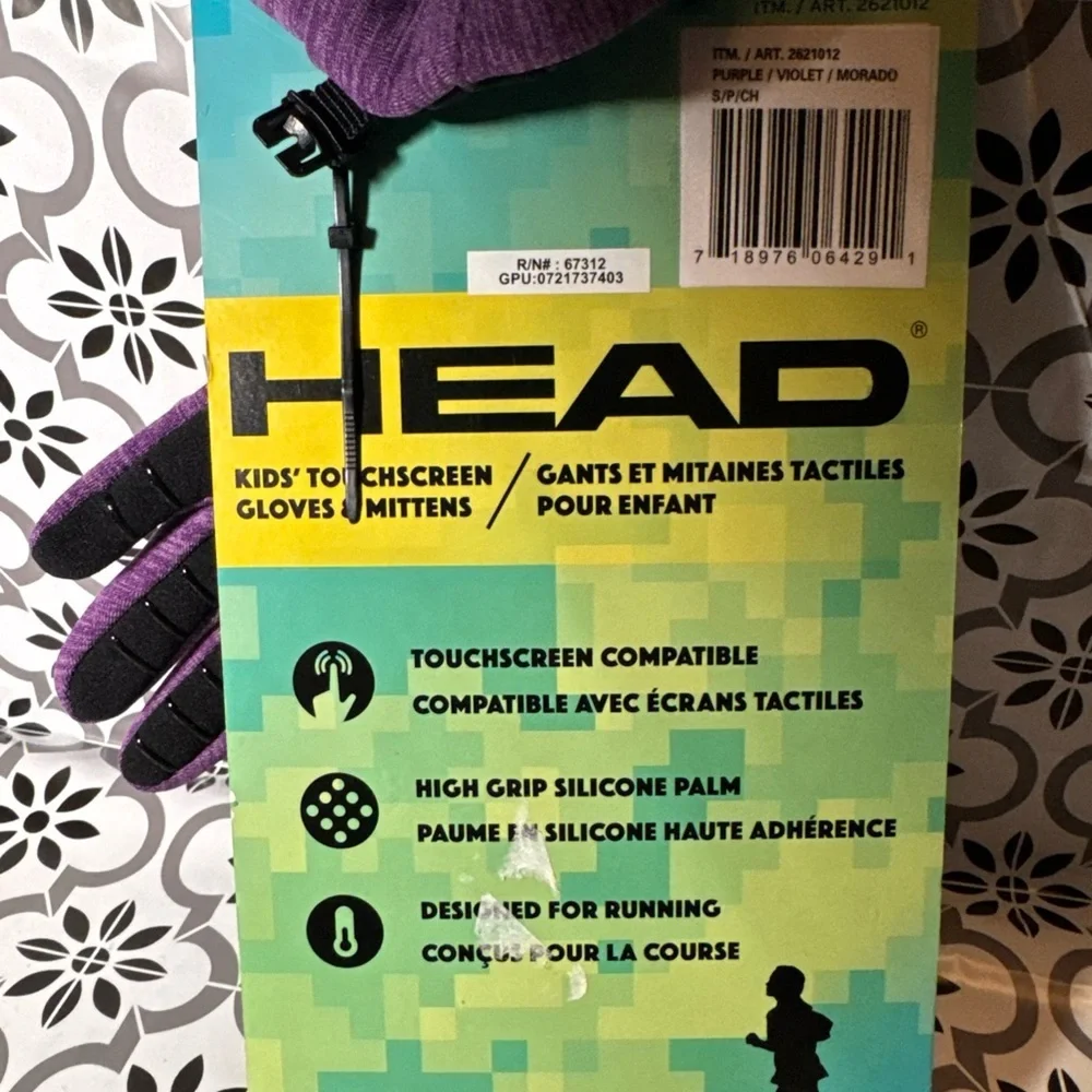 NWT head girls size smalll 4-6 warm touchscreen winter running gloves
